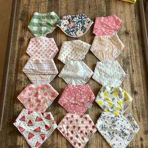 Copper pearl bib multiples! Baby girl bibs.